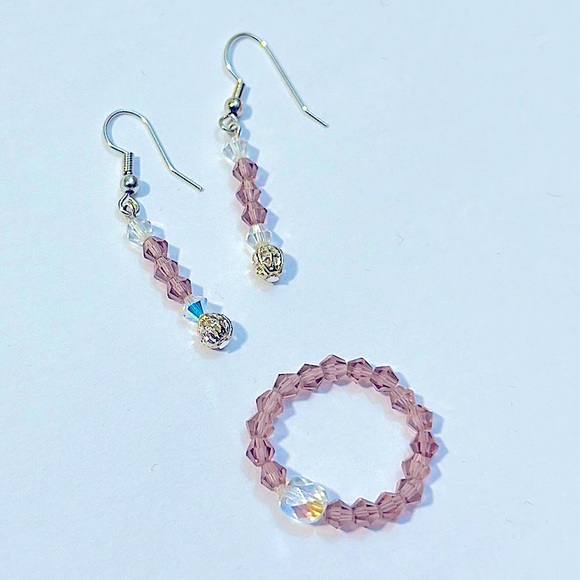 ✨Stunning Dainty 2pc Silver AAA+💎Crystals + Amethyst Diamonds Set 💯%Authentic✨ - Picture 3 of 16